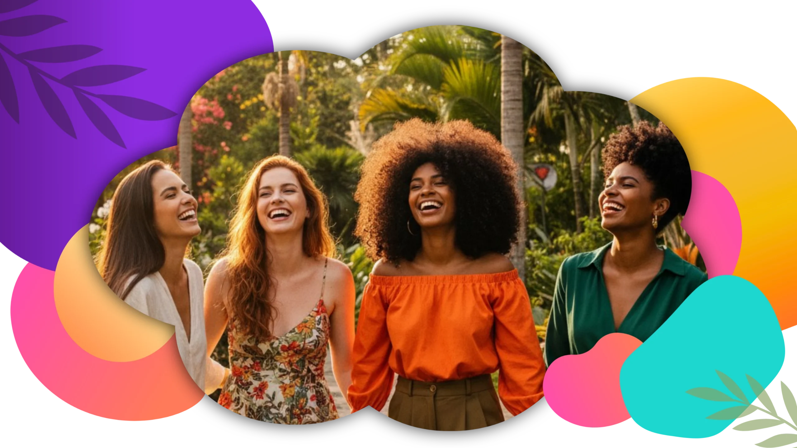 Women with straight, wavy, curly, and coily hair showcasing the inclusive hair care philosophy of Thayra Beauty.